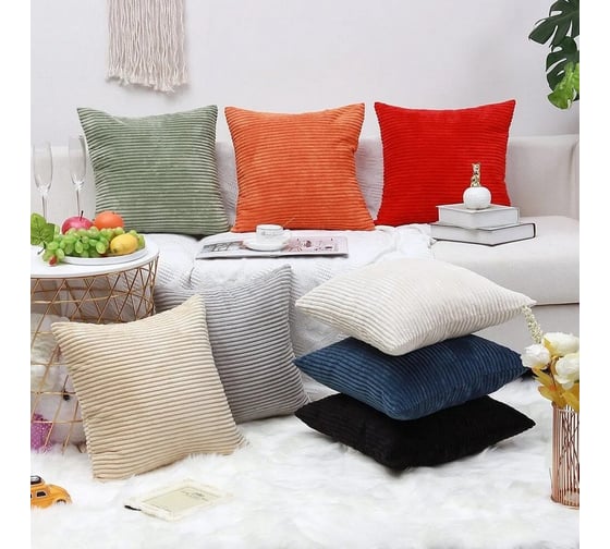 Набор декоративных чехлов Homium Velvet, 2 шт., белый Vpillowcase02