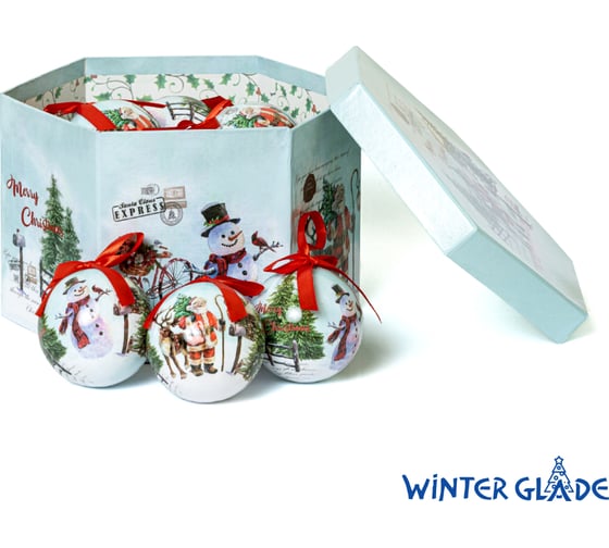 Набор елочных шаров Winter Glade папье-маше, 14 шт. 7514G27 7514G273
