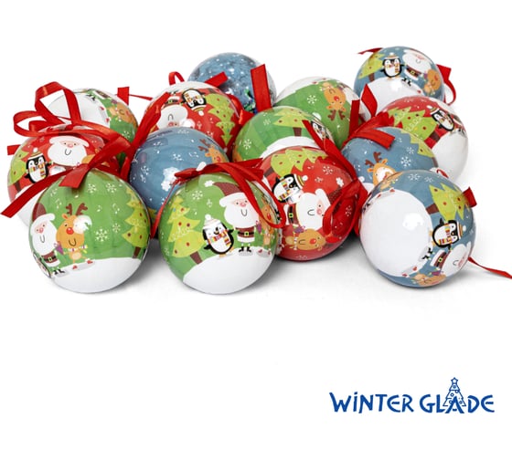 Набор елочных шаров Winter Glade папье-маше, 14 шт. 7514G24 7514G247
