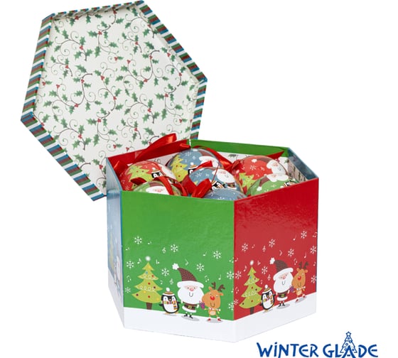 Набор елочных шаров Winter Glade папье-маше, 14 шт. 7514G24 7514G247