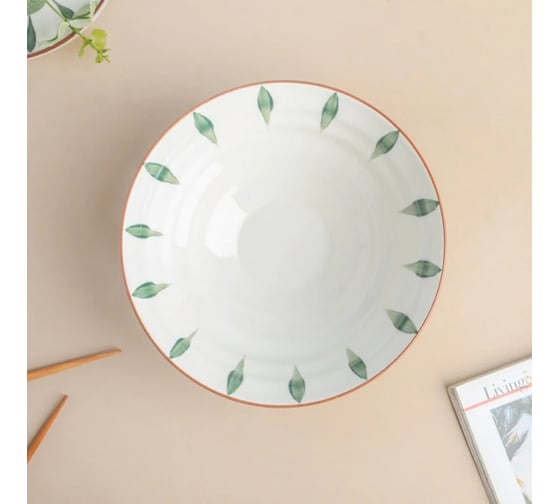 Тарелка Homium Kitchen Collection, глубокая, белый, D20 см, капли Bowl01Blue