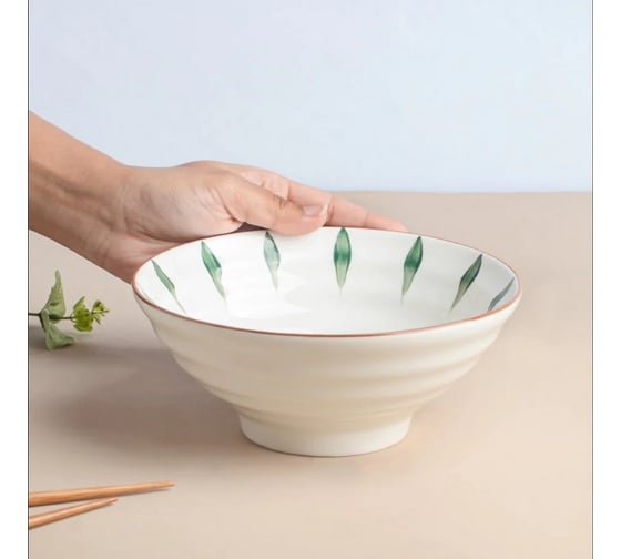 Тарелка Homium Kitchen Collection, глубокая, белый, D20 см, капли Bowl01Blue
