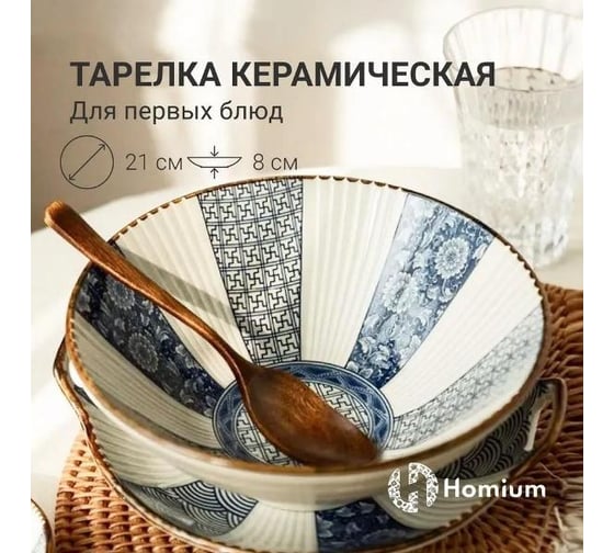 Тарелка Homium Kitchen Home, глубокая, белый, D21 см BowlHome01