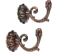 Крючок для штор ТУНДРА KS006, однорожковый, цвет медь 3241505