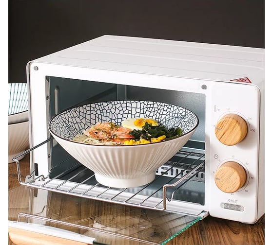Тарелка Homium Kitchen, Japanese Collection, глубокая, голубой, D20 см, листочки 3711011