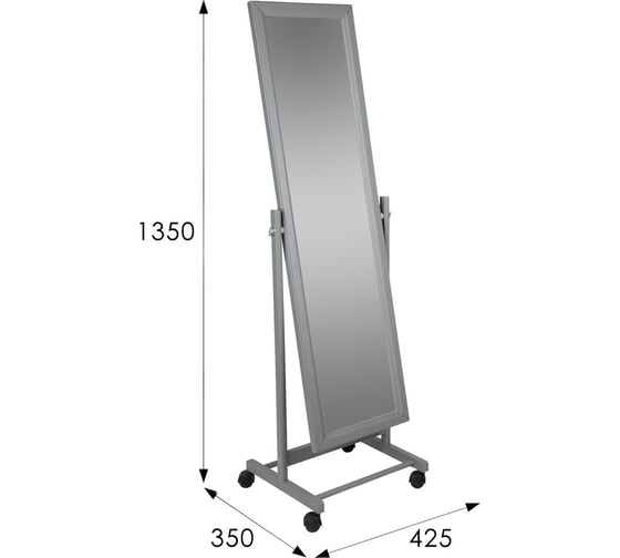 Напольное зеркало Мебелик BeautyStyle 27 серый 135 см х 42,5 см 8677