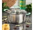 Нержавеющая кастрюля DANIKS 4.5 л, с крышкой стекло, силиконовые мятные ручки, круглая, гринери, sd-23-22, индукция 451817 1