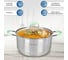 Нержавеющая кастрюля DANIKS 4.5 л, с крышкой стекло, силиконовые мятные ручки, круглая, гринери, sd-23-22, индукция 451817 15