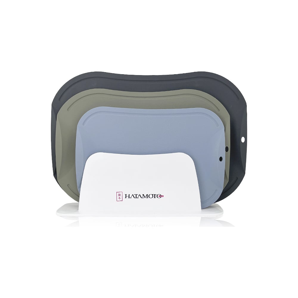 Набор из 3-х разделочных досок и подставки Hatamoto, био-пластик ...