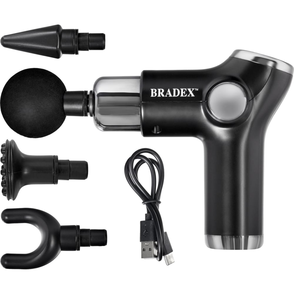 Массажер для тела, массажный пистолет BRADEX compact, 4 насадки KZ 1424 ...