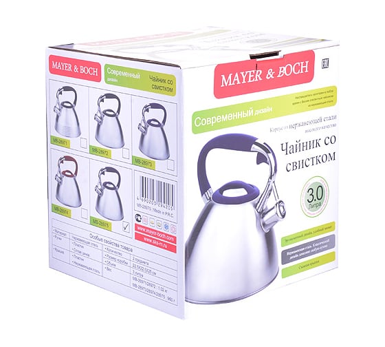 Чайник MAYER&BOCH 3 л, нержавеющая сталь со свистком MB (х12) 28971