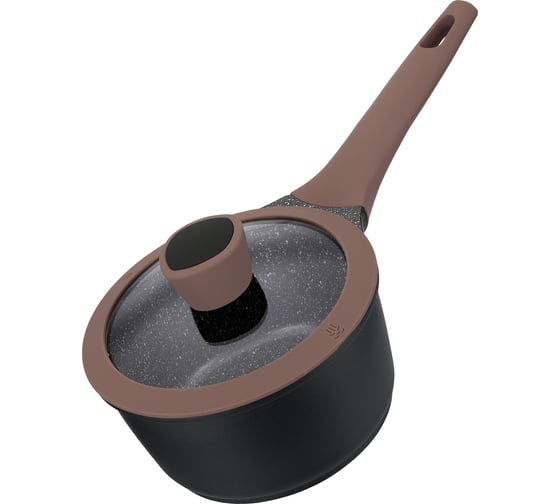 Ковш Regent inox 1.3л/16см с крышкой (литой алюминий) Eleganto (индукция) 93-AL-EG-3-16