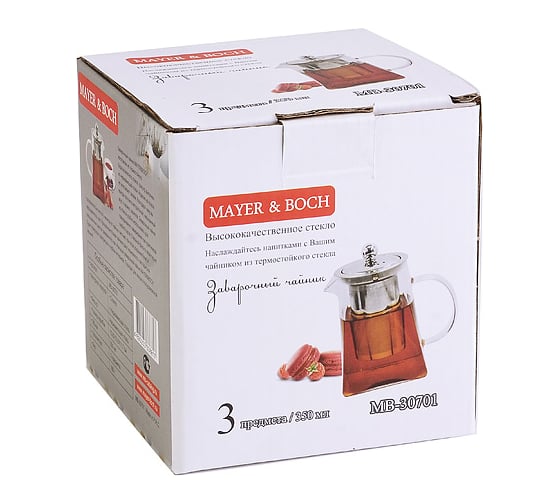 Заварочный чайник MAYER&BOCH 0.35 л, стекло MB (х24) 30701