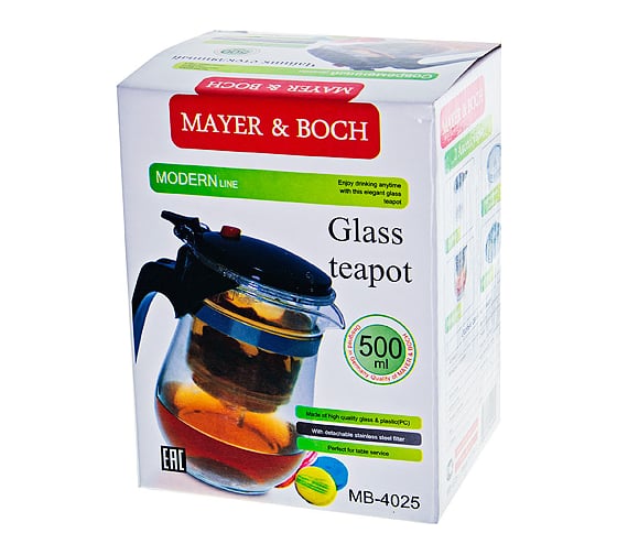 Заварочный чайник MAYER&BOCH 500 мл, стекло MB (х24) 4025