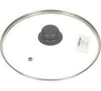 Крышка для посуды DANIKS стекло, 24 см, серый, металлический обод, кнопка бакелит, д4124с 427615