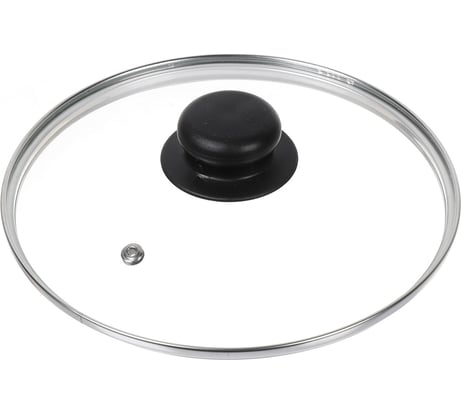 Крышка для посуды DANIKS стекло, 20 см, металлический обод, кнопка бакелит, черный, д4120ч 430301