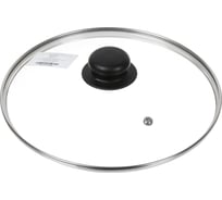 Крышка для посуды DANIKS стекло, 24 см, металлический обод, кнопка бакелит, черный, д4124ч 430303