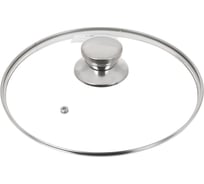 Крышка для посуды DANIKS стекло, 24 см, металлический обод, кнопка нержавеющая сталь, д5724 430308