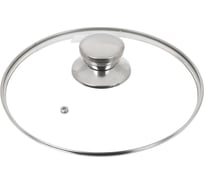 Крышка для посуды DANIKS стекло, 22 см, металлический обод, кнопка нержавеющая сталь, д5722 430307