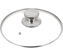 Крышка для посуды DANIKS стекло, 20 см, металлический обод, кнопка нержавеющая сталь, д5720 430306