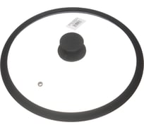 Крышка для посуды DANIKS стекло, 28 см, черный, с силиконовым ободом, ha222b 271089