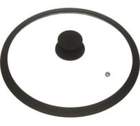 Крышка для посуды DANIKS стекло, 26 см, черный, с силиконовым ободом, ha223b 247984