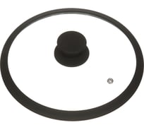 Крышка для посуды DANIKS стекло, 24 см, черный, с силиконовым ободом, ha224b 247981