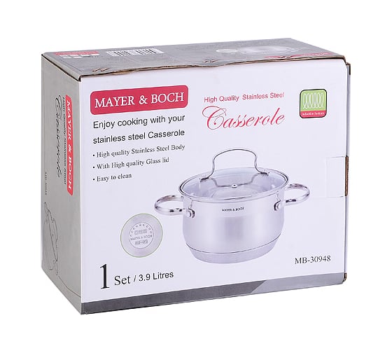 Кастрюля MAYER&BOCH 3.9 л, с крышкой MB(х12) 30948