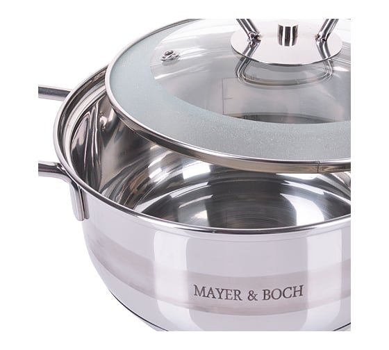 Кастрюля MAYER&BOCH 1.0 л,  с крышкой, нержавеющая сталь МВ (х8) 25406