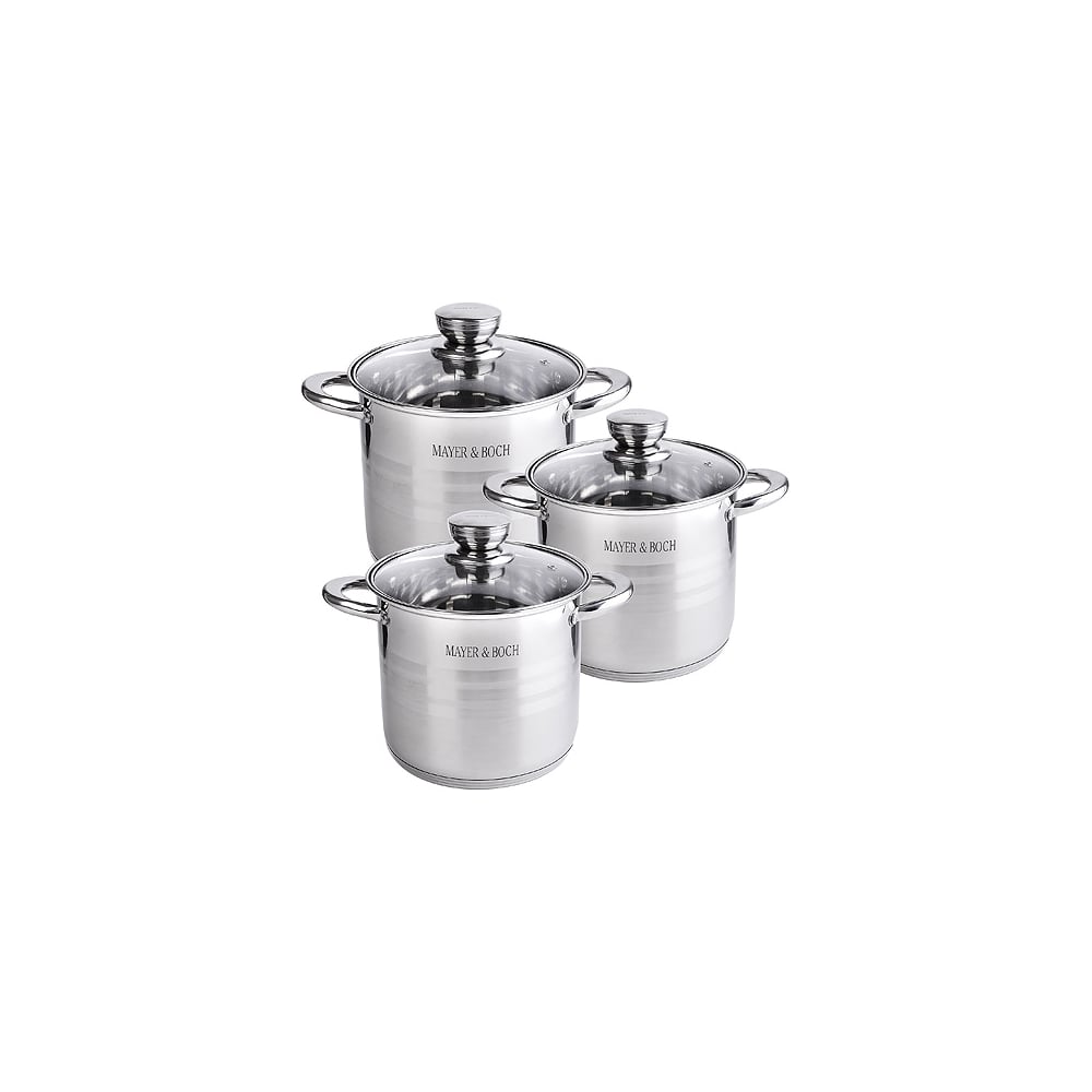Набор посуды MAYER&BOCH 6 пр., 4,3+5,7+7,2 л MB(х2) 30951 - выгодная ...