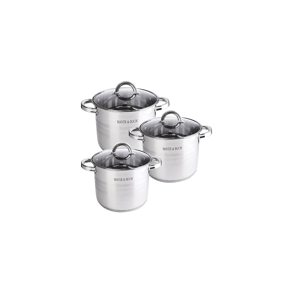 Набор посуды MAYER&BOCH 6 пр., 5,7+7,2+9,0 л MB(х2) 30954 - выгодная ...