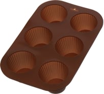 Форма для запекания DANIKS силикон, 17.5x25.5 см, прямоугольная, 6 кексов, шоколад, savory, y4-4965 396044