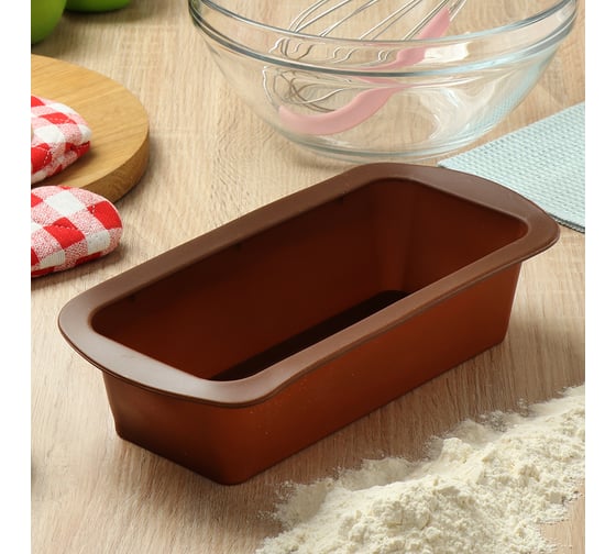 Форма для запекания DANIKS силикон, 13.5x27x6 см, прямоугольная, шоколад, savory, y4-4961 396040