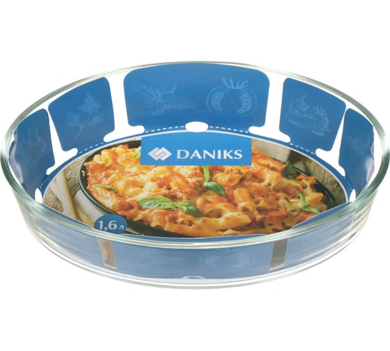 Форма для запекания DANIKS стекло, 18.5x26.7x6.2 см, 1.6 л, овал, с крышкой, hsap16ltp 361441