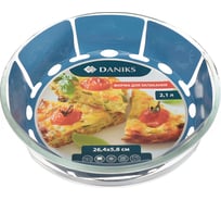 Форма для запекания DANIKS стекло, 26.4x26.4x5.8 см, 2.1 л, круглая, 314977