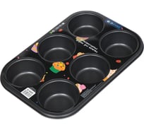 Форма для запекания DANIKS сталь, 21.5x32x4 см, антипригарная, фигурная, 6 маффин, k-669 248607