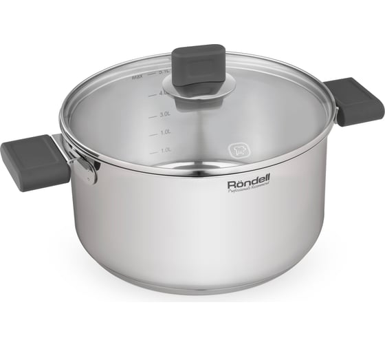 Кастрюля с крышкой RONDELL Quadro RDS-1597 24 см, 5.1 л 1597-RD-01 1