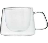 Кружка IHome с двойными стенками, стекло, 200 мл, трапеция H-1216