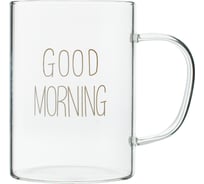 Кружка IHome стекло, 450 мл, good morning H-1213
