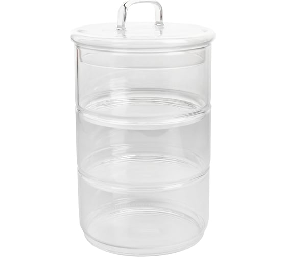 Емкость для хранения IHome, 3 яруса х 400 мл, стекло 708 1