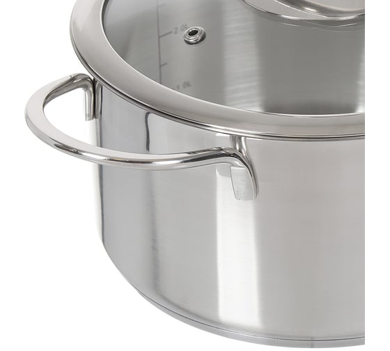 Кастрюля DANIKS 3.4 л, нержавеющая сталь, крышка стекло, бонн, gs-01319-20ca, индукция 364386