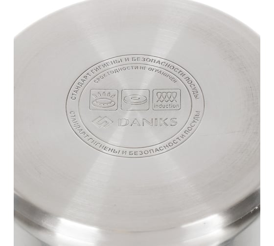 Кастрюля DANIKS 3.4 л, нержавеющая сталь, крышка стекло, бонн, gs-01319-20ca, индукция 364386