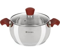 Кастрюля DANIKS 3.6 л, нержавеющая сталь, крышка стекло, орлея, gs-01159p-20ca, индукция 445335