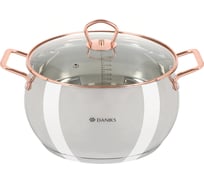 Кастрюля DANIKS 5.8 л, нержавеющая сталь, крышка стекло, карлин, gs-01332g-24, индукция 397611