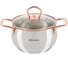 Кастрюля DANIKS 1.8 л, нержавеющая сталь, крышка стекло, карлин, gs-01332g-16, серебристый, индукция 397607 1