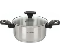 Кастрюля DANIKS 3.1 л, нержавеющая сталь, крышка стекло, айленд, sd-23-20, индукция 447739
