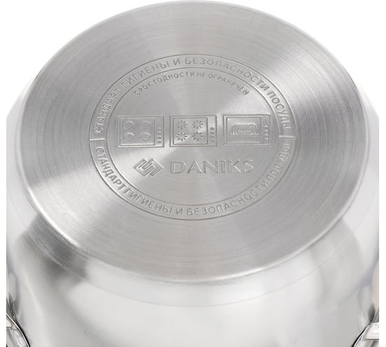 Кастрюля DANIKS 2.9 л, нержавеющая сталь, крышка стекло, сиена, sd-a93-18, индукция 352051