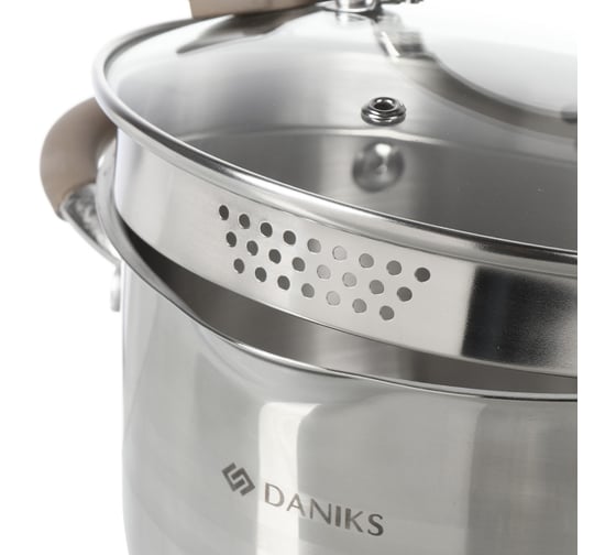 Кастрюля DANIKS 2.9 л, нержавеющая сталь, крышка стекло, нара, gs-01413hy-18ca-2, серебристый, индукция 445333