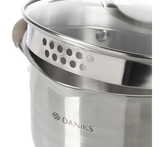 Кастрюля DANIKS 2.9 л, нержавеющая сталь, крышка стекло, нара, gs-01413hy-18ca-2, серебристый, индукция 445333