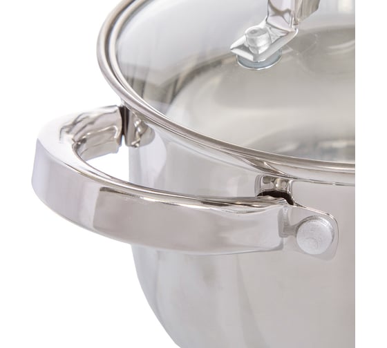 Кастрюля DANIKS 2.9 л, нержавеющая сталь, крышка стекло, dnn2, sd-4268-18 324452